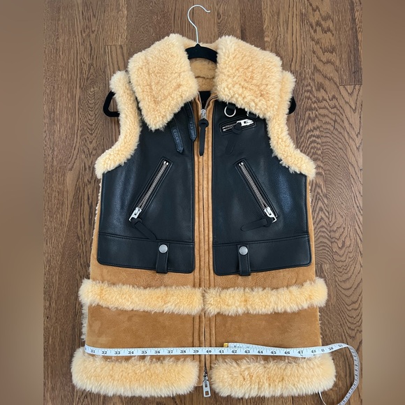 Coach shearling and leather vest XXS - Picture 7 of 11